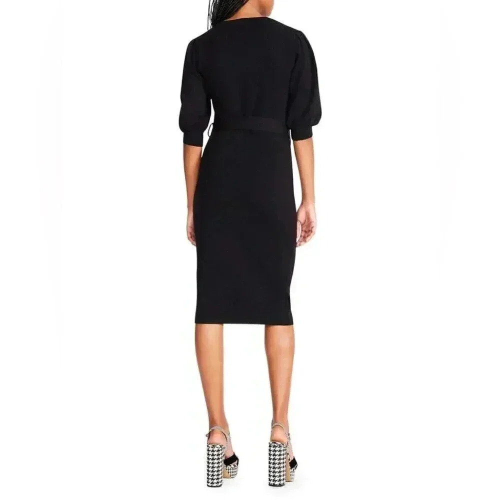 Betsey Johnson Midi Sweater Dress in Black NWT - Picture 2 of 10